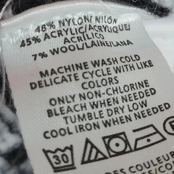 Loft Womens M Wool Blend Mock neck Patterned Sweater Medium 10PT - Picture 5 of 8